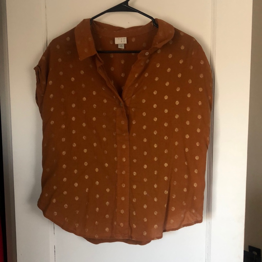 Target Orange collared one button blouse